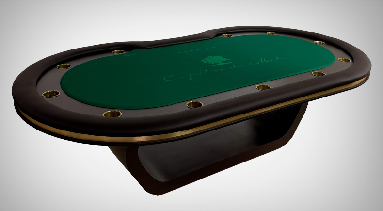 Mesa de Poker Luxo com Pista para Fichas e Porta Copos Dourado - L21
